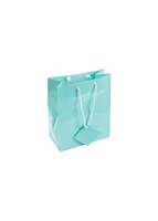 SIZE B TEAL BLUE GLOSSY SHOPPING TOTES 27305-BX